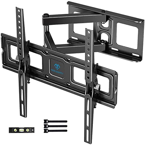 PERLESMITH Supporto TV Parete per 26-60 Pollici, Staffa TV con Girevole ed Estendibile, Braccio TVs Max VESA 400x400mm fino a 40kg con Livella a Bolla