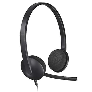 Logitech H340 Cuffie Cablate per Computer, Cuffie Stereo con Microfono e Audio Digitale, ‎Cancellazione Rumore, USB, PC/Mac/Laptop/Chromebook - Nero