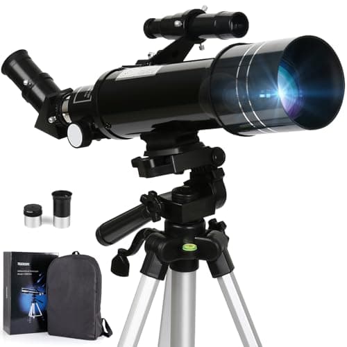Telescopio Astronomico, Telescopi Rifrattori FMC con Treppiede Regolabile e Livello di Spirito, Telescopio da Viaggio Portatile con Zaino Perfetto per Adulti, Bambini, Principiante
