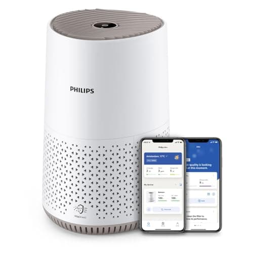 Philips Purificatore d'Aria Serie 600, Ultra Silenzioso ed Efficiente, HEPA Rimuove 99,97% Inquinanti, Ideale per Allergie, Fino a 44m², Controllo App, Bianco (AC0650/10)