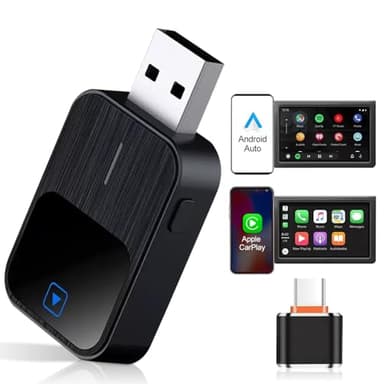 Mineup CarPlay Wireless Adapter, 2 in 1 Chiavetta per Convertire Android Auto/CarPlay Cablato in Wireless, Adattatore wireless Android Auto & Carplay, per Android Auto, supporta iOS 10+ e Android 11+