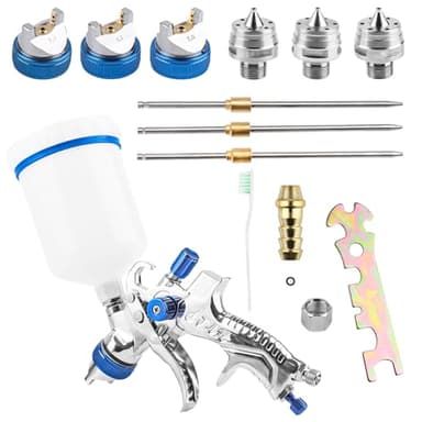 600 ML Pistola per Verniciare,Aerografo Professionale,Pistola a Spruzzo per Pittura Murale,Compressore per Verniciare,Pistola a Spruzzo per Verniciare,Pistola Vernice a Spruzzo,3 Ugelli 1.4/1.7/2.0mm