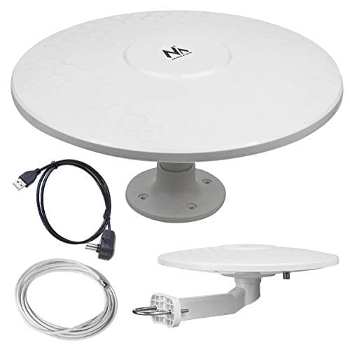Maclean MCTV-947 - Antenna omnidirezionale multidirezionale per esterni, antenna TV attiva DVB-T/T2 H.265 HEVC (Camper - USB / 12/24 V)
