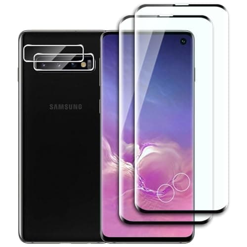 Dlxiks 2+2 Pezzi Vetro Temperato per Samsung Galaxy S10,Installazione Facile,9H Durezza,Pellicola Prottetiva Anti Graffio,HD Trasparente,Vetro Protettivo per Samsung Galaxy S10