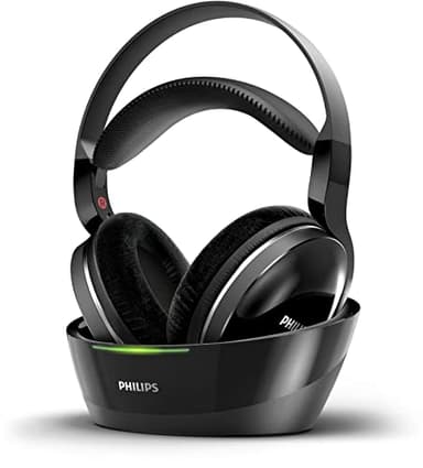 Philips SHD8850/12 Cuffie Auricolari Wireless Hifi (Suono Eccellente, Audio Hi-Res, 30 m di Portata, Stazione Docking, Cuscinetti per le Orecchie in Velluto), Nero