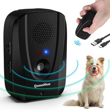 Antiabbaio per Cani con Telecomando, Auto & 600FT Formazione a Distanza 2 IN 1 Ultrasuoni per Cani, Impermeabile per Interni ed Esterni Registrazione, Allarme, Ultrasuoni Dispositivo Anti Abbaio Cani