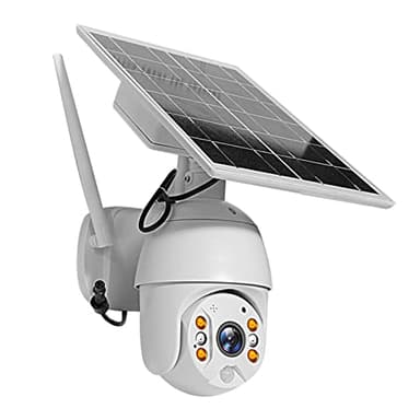 Telecamera di sicurezza solare da esterno, telecamera WiFi 1080P HD 360° PTZ, visione notturna a colori, audio bidirezionale, rilevamento umano PIR, con batteria ricaricabile, impermeabile IP66