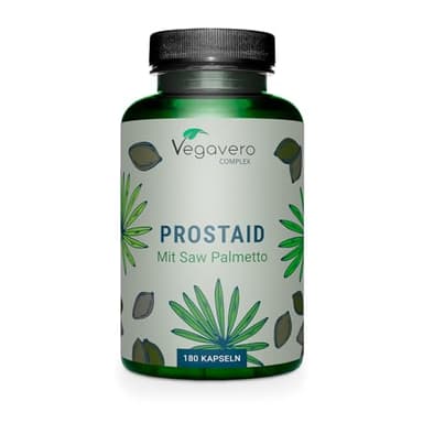 Integratore PROSTATA Vegavero® | 180 capsule | 100% Naturale | con Serenoa Repens, Epilobio, Ortica e Zucca | Titolato in Acidi Grassi | per Vie Urinarie Uomo | Vegan