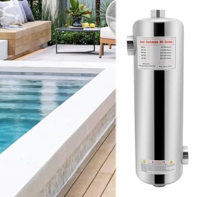 AOAPUMM Riscaldatore per piscina in acciaio inox, 60 kw, scambiatore di calore per piscina, 250 l/min, flusso d'acqua calda, 30 l/min, scambiatore di calore per piscina (60 KW)