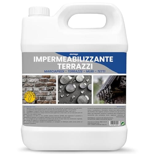 PLANTAWA Impermeabilizzante Trasparente Liquido 5L | Invisibile, Nessuna Generazione di Film, Protezione Totale su Facciate, Cemento, Terrazze, Tetti | Idrorepellente, Impermeabile