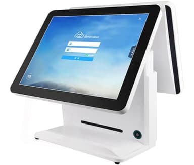 Aglow.it Registratore di cassa Doppio schermo Touch 15", Registratore di cassa INTEL I3, 8G Ram, 64G SSD, Cassa touch screen per gestione negozio, bar, ristorante, supermercato, minimarket, catering