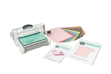 Kit iniziale per fustellatura e goffratura manuale Sizzix Big Shot Plus (9") | per realizzare biglietti, lavori con la carta, scrapbooking, stencil e altro, bianco/grigio, taglia unica