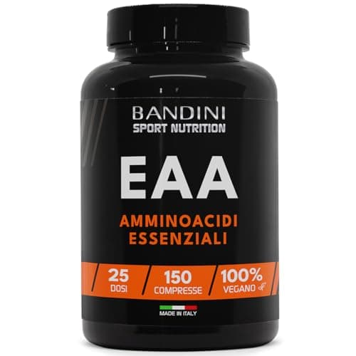 Bandini® EAA Aminoacidi Essenziali 1300mg | 150 Compresse | Complesso 9 Amminoacidi Intra Pre Post Workout - Essential Amino da Fermentazione | Recupero Muscolare | Essenziale | Vegan, Senza Zuccheri