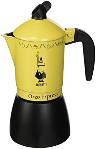 Bialetti Caffettiera Orzo Express, 4 Tazze, Pensata per preparare un Orzo Espresso, Non adatta a induzione, Giallo