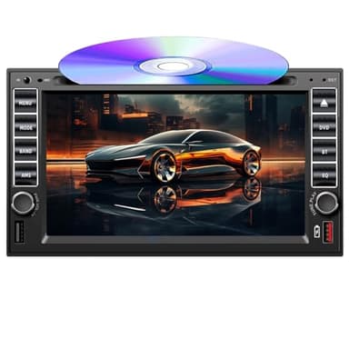 Autoradio touchscreen da 7 pollici, lettore DVD, lettore CD, con lettore a cassetta, supporto autoradio a 2 DIN, USB, SD, telecomando AUX con Bluetooth FM