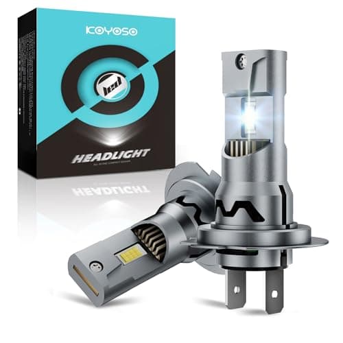 KOYOSO H7 LED 120W per Auto - Kit Sostituzione 1:1, 30000LM Luce Bianca 6000K 12V - Mini Dimensioni - Fari Abbaglianti e Anabbaglianti - Alternativa alle Lampadine Alogene
