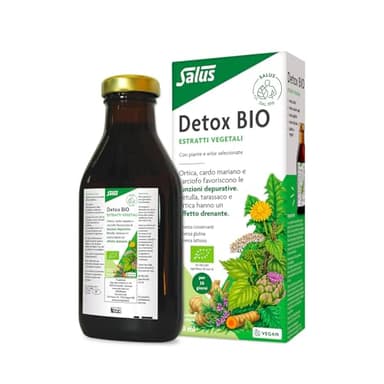 Salus Detox Bio - Integratore alimentare biologico con tripla azione Depurativa, Drenante e Antiossidante per favorire l'eliminazione delle tossine - 250ml