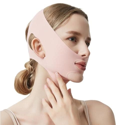 CISKHQR Doppio Mento Maschera Viso Snellente,Fascia per il lifting del viso per il dimagrimento,per il viso Per Facciale a forma di V per viso rassodante anti-rughe