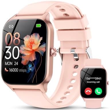 Smartwatch Donna, 1.85'' Orologio Smartwatch Donna con Effettua/Risposta Chiamate, 115+ Modalità Sportive Smart Watch con Contapassi/Sonno/Cardiofrequenzimetro, IP68 Fitness Tracker per iOS Android