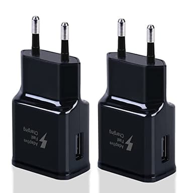 Caricabatterie USB da 2 Pezzi, Adattatore di Ricarica per Caricabatterie Rapido Adattivo per Samsung Galaxy S21/S20/S10/S10e/S7/S8/S9 Plus/A13/A14/A15/A20/A25/A35/A40/A53 5G, M14/M34, Note 5 8 9