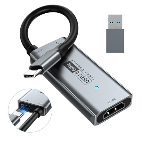 Newhope Scheda di acquisizione USB 3.0 con PD da 100 W, scheda di acquisizione video da HDMI a USB-C, 1080p 60fps e 2K 30fps, dispositivo di acquisizione audio video per streaming, registrazione di