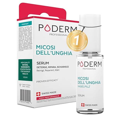 PODERM - MICOSI DELLE UNGHIE TRATTAMENTO 2 in 1 - A base di erbe con straordinarie qualità antimicotiche e riparatrici - Trattamento professionale mani/piedi - Facile e rapido - Swiss Made