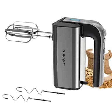 SOKANY Sbattitore Elettrico, 800W Fruste Elettriche con 5 Velocità Regolabili e un Pulsante Turbo, 2 Fruste & 2 Ganci in Acciaio Inox con per Uovo, Torta, Design di Espulsione a un Pulsante (CX-6651)