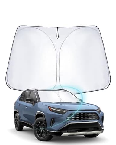 WEIPIN Parasole per Parabrezza Auto compatibile con Toyot-a RAV-4 2019-2021 2022 2023 Parasole Pieghevole di Argento Anti UV per RAV-4 2023 Accessori, Pieghevole e Portabile