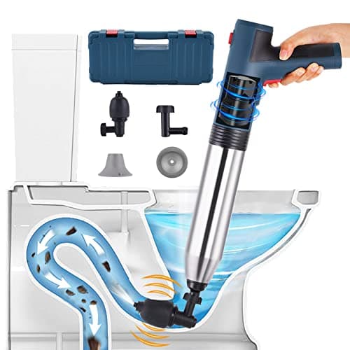 YUCHENGTECH Pompa Stura scarichi Elettrico Stantuffo WC Sturalavandini a Pressione 4 in 1 Stura WC Elettrico Sturatubi ad Aria Compressa per Disintasare WC/Lavello/Vasca/Scarico a Pavimento