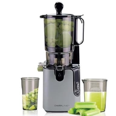 Charmline 100% senza BPA Estrattore Frutta e Verdura a Freddo, Bocca di carico da 130 mm Slow Juicer, Facile da Pulire Centrifuga Frutta e Verdura, 1,8L, 250W ElettricoEstrattore di Succo