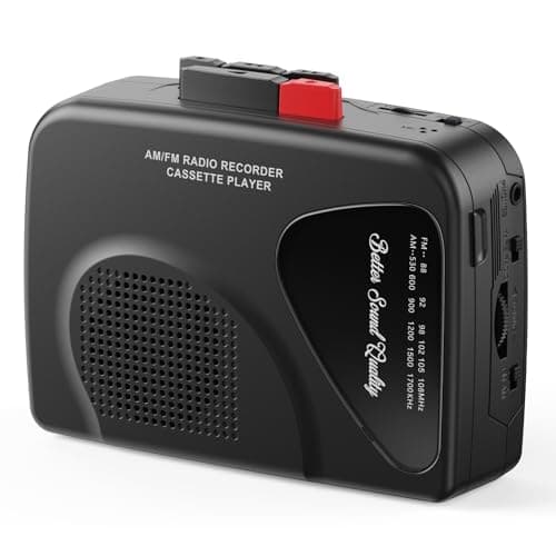 Lettori di cassette Walkman Registratori Radio AM/FM, Lettore di cassette portatile Registra su nastro Altoparlanti integrati Registrazione manuale - T201 (nero)
