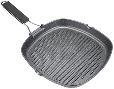 Tognana WI758BCAMNF Grill Quadra con Manico Pieghevole Mythos, Alluminio, Grigio, 1