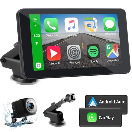Carplay Auto per Wireless CarPlay & Android Auto, 7 Pollici Car Play Schermo per Auto, Stereo Auto Bluetooth con Schermo, Portatile Navigatore Auto con Dashcam, Mirror Link, Assistente Vocale, FM, AUX