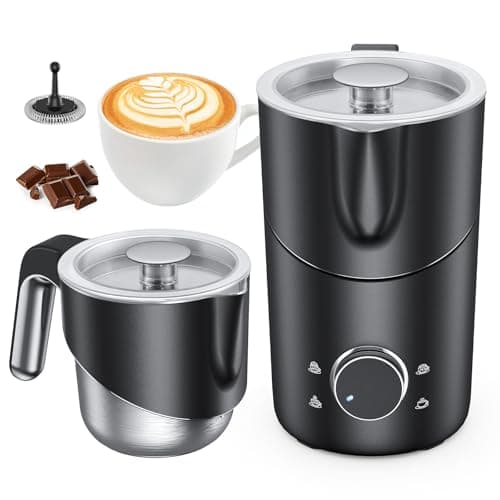 COLDFILL Montalatte Elettrico - Cappuccinatore Elettrico 8 in 1, 550W Schiumalatte Elettrico per Cappuccino/Latte Macchiato, Schiuma Calda e Fredda, Cioccolata Calda, Lavabile in Lavastoviglie, Nero