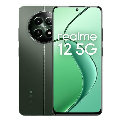 realme 12 5G Smartphone 8+256 GB, Fotocamera ritratto con zoom 3x da 108 MP, 120 Hz Display a 950 nit, Batteria massiva da 5.000 mAh con Ricarica SUPERVOOC da 45 W, Woodland Green(no adapter)
