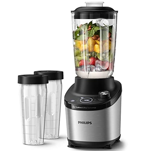 Philips Domestic Appliances 7000 Series Frullatore, 1500 watt, 2 litri, Tecnologia PowerBlend Ultra, Funzione di Pulitura Rapida, Ricette con HomeID App (HR3760/10)
