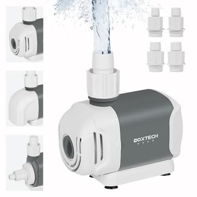 Boxtech Pompa Acqua Sommersa, 15W 1000L/H Pompa Fontana Regolabile Ultra Silenziosa, Pompa Svuota per Acquario, Laghetto, Fontana da Giardino, Piscina per Acqua dolce e Marina