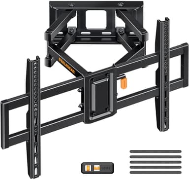 Perlegear Supporto TV Parete da 37-82 Pollici Fino a 60 kg, Staffa TV con Inclinazione, Rotazione ed Estensione Senza Attrezzi, Supporto TV Preassemblato, Braccio TV Max VESA 600x400 mm