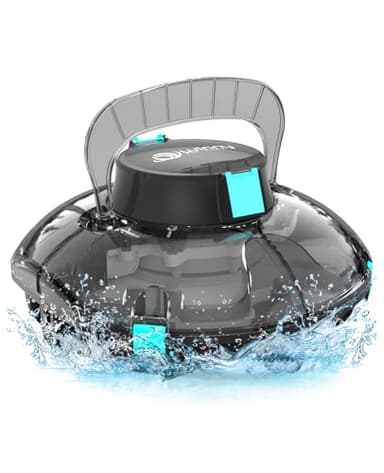 WINNY POOL CLEANER Winny 200 Robot Piscina, Piscina Senza Fili con Batteria, Autonomia 75 Min per Piscine Fuori Terra 60 m², Doppia Filtrazione, Parcheggio Automatico (Blu Trasparente)