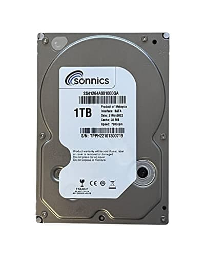 Sonnics Disco rigido SATA da 3,5 pollici, 7200 giri/min, Hard disk meccanico per PC desktop, sorveglianza, sistema CCTV (1 TB)