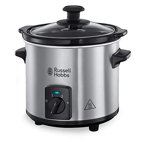 Russell Hobbs Pentola per Cottura Lenta Mini - Pentola in Ceramica Pesante da 2 L per Un'Ottima Distribuzione Della Temperatura - 3 Temperature; Funzione Mantieni Caldo; 145 W, Slow Cooker 25570-56