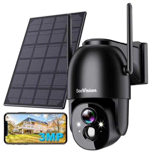 Telecamere di sicurezza a energia solare wireless per esterni, 2 K, alimentate a batteria, PTZ WiFi, 3 MP, telecamera di sicurezza per la casa con riflettore, rilevamento movimento PIR, sirena