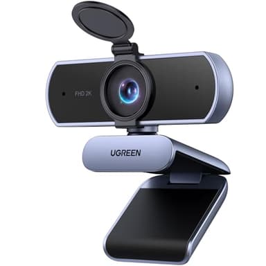 UGREEN Webcam 2K 30FPS Full HD Web cam USB per computer Messa a fuoco fissa Plug and Play per Windows MacOS Linux Streaming Youtube Skype Videochiamate Zoom Video Conferenze