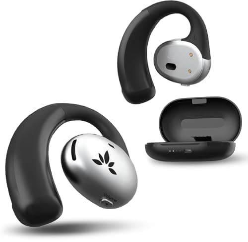 Avantree Pebble - Auricolari Open-Ear Wireless Per TV Intelligente Con Rilevamento Dell’ambiente, Ganci Morbidi Regolabili, Senza Pressione, Audio Extra Forte E Chiaro, Con Controlli Integrati