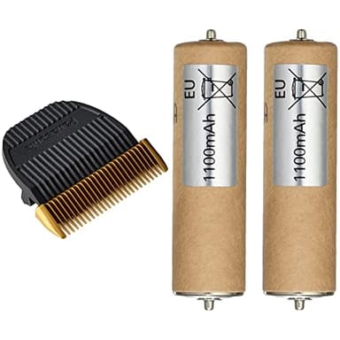 Panasonic Testina di Ricambio Tosatrici Elettriche, Nero & Batteria per rasoio professionale ER-1610 / ER-160 / ER-1611