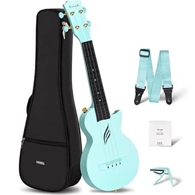 Enya Ukulele Soprano NOVA U - Mini 21 Pollici Ukulele Blu Carbonio Professionale per Principianti Adulti Bambini Starter Kit con Custodia Cinturino Capo e Corde per Regalo Viaggio Campeggio