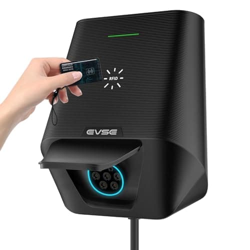 WISSENERGY Wallbox 7kw per Veicoli elettrici con RFID, monofase 32A | 24A | 16A con sbocco Tipo 2, terminale di Ricarica per Veicoli elettrici con Standard Europei IEC 62196-2 per BEV PHEV