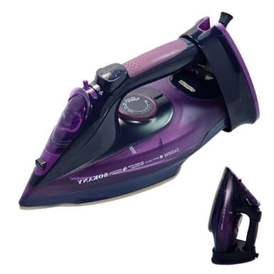 Ferro da Stiro a Vapore Senza Filo con Serbatoio Dell'acqua da 360ML, Ferro da Dtiro a Vapore da 2400W, Steam Iron Senza Filo con Controllo Della Temperatura per Stirare Famiglie e Viaggi ﻿