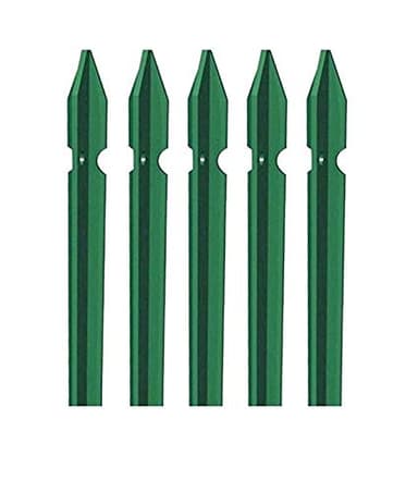 5x PALETTO A T IN FERRO PLASTIFICATO VERDE PALO PER RECINZIONE (250)