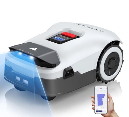 ANTHBOT Genie Robot Lawn Mower (Tagliaerba Robot) Senza Filo Perimetrale, Full Band RTK & 4 Occhi Visione 3D, Gestione 20+ Zone, Evitamento Ostacoli con AI, Facile Installazione (600㎡)